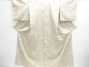 草花模様織り出し西陣お召着物